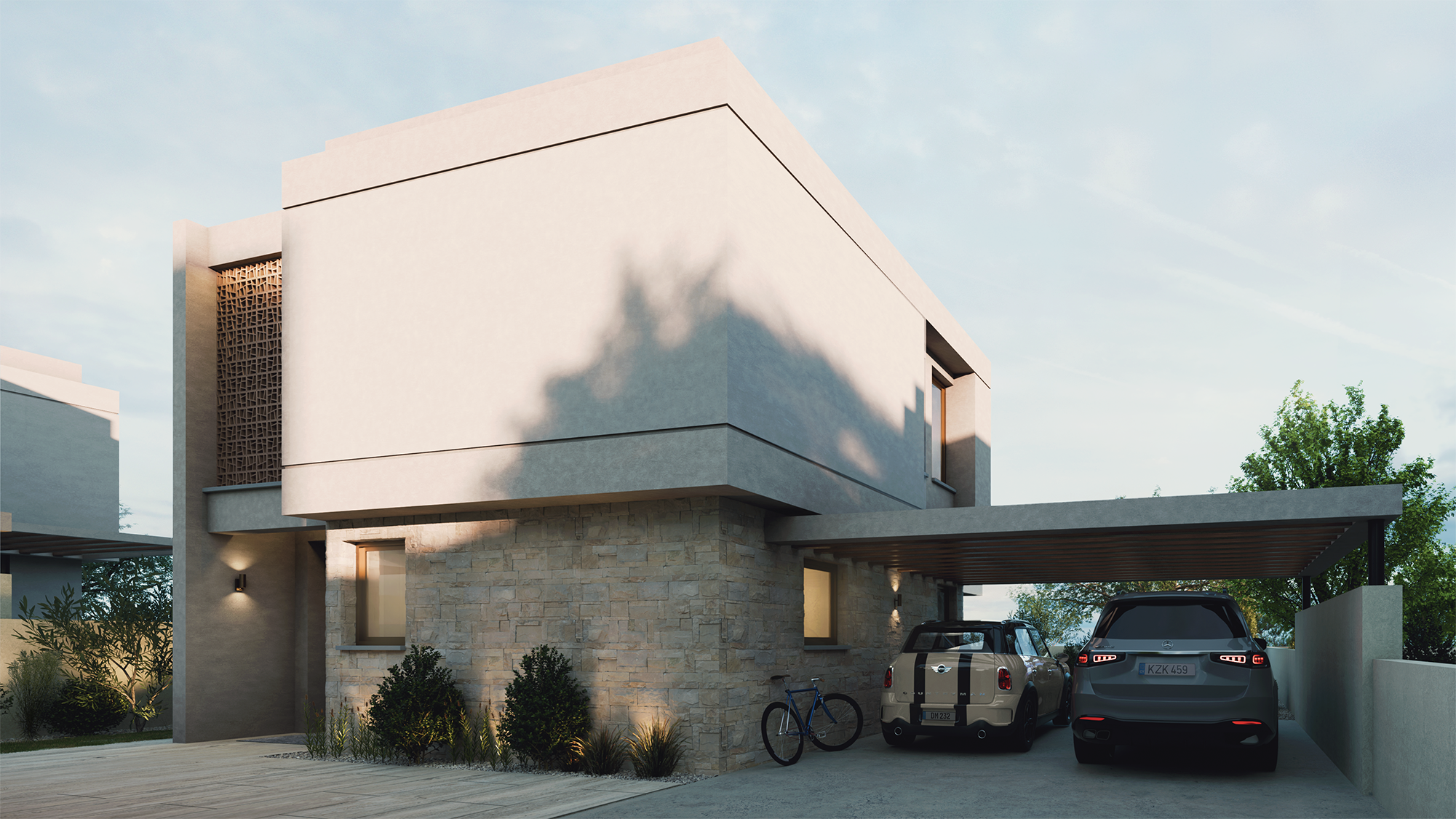 Front elevation dusk